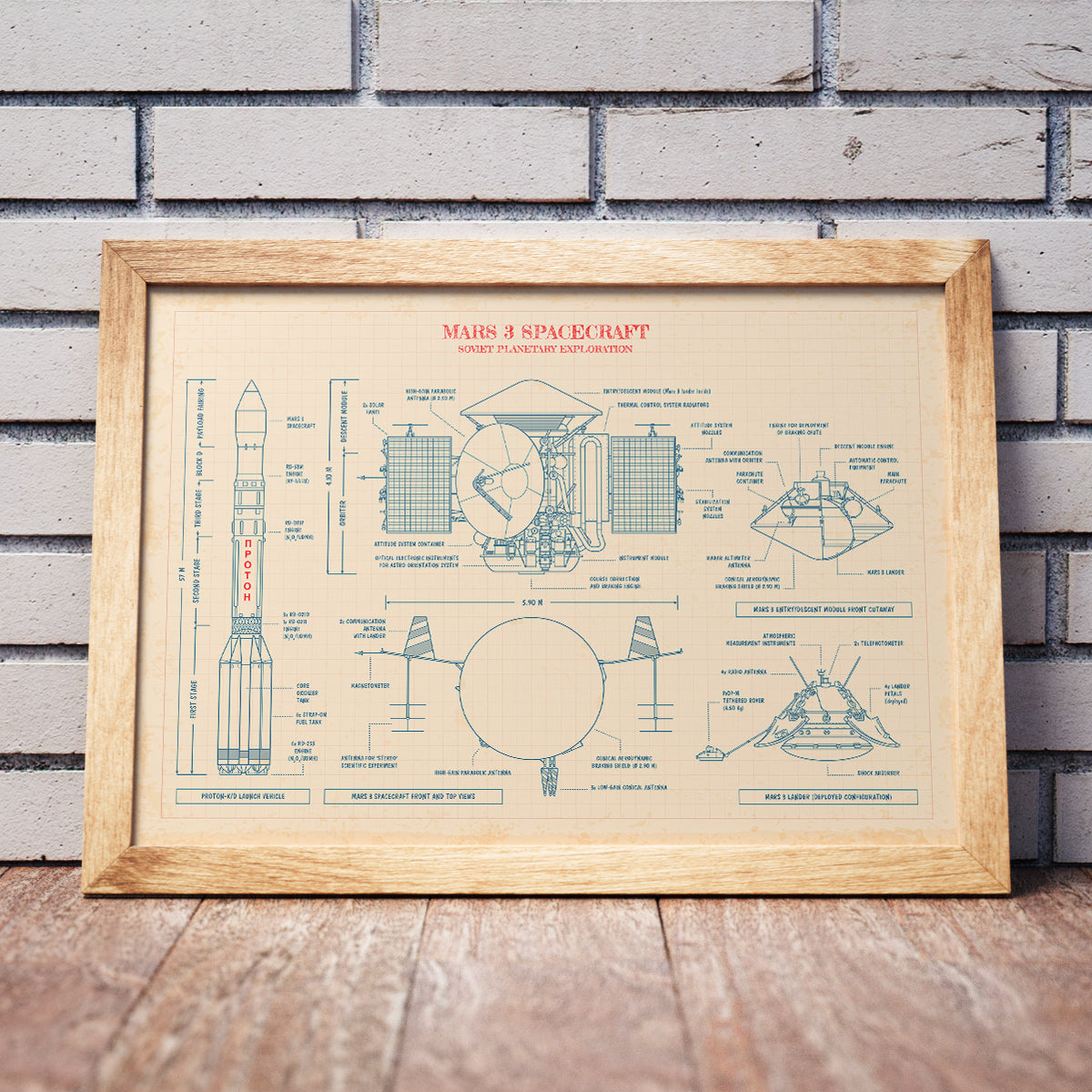 Mars 3 Spacecraft Poster