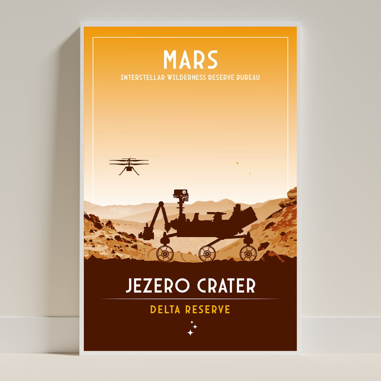 Mars. Jezero Crater (Interstellar Wilderness Reserve Bureau Series) Poster