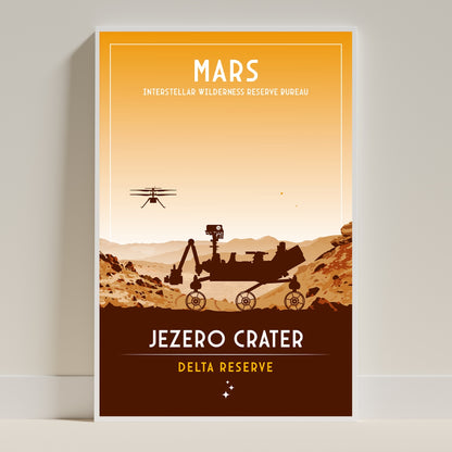 Mars. Jezero Crater (Interstellar Wilderness Reserve Bureau Series) Poster