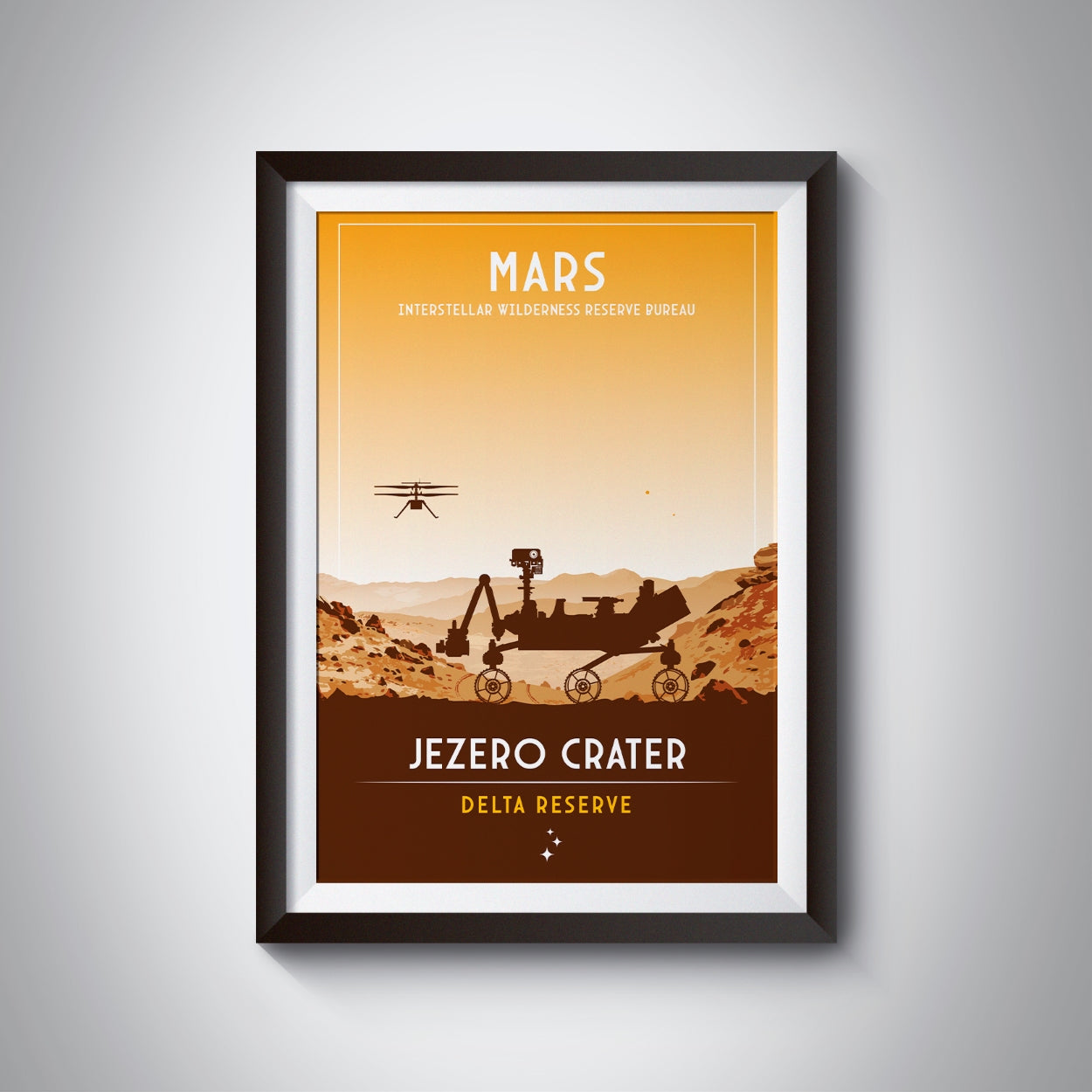 Mars. Jezero Crater (Interstellar Wilderness Reserve Bureau Series) Poster