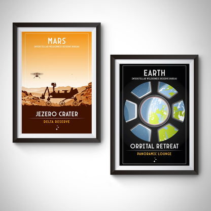 Mars. Jezero Crater (Interstellar Wilderness Reserve Bureau Series) Poster