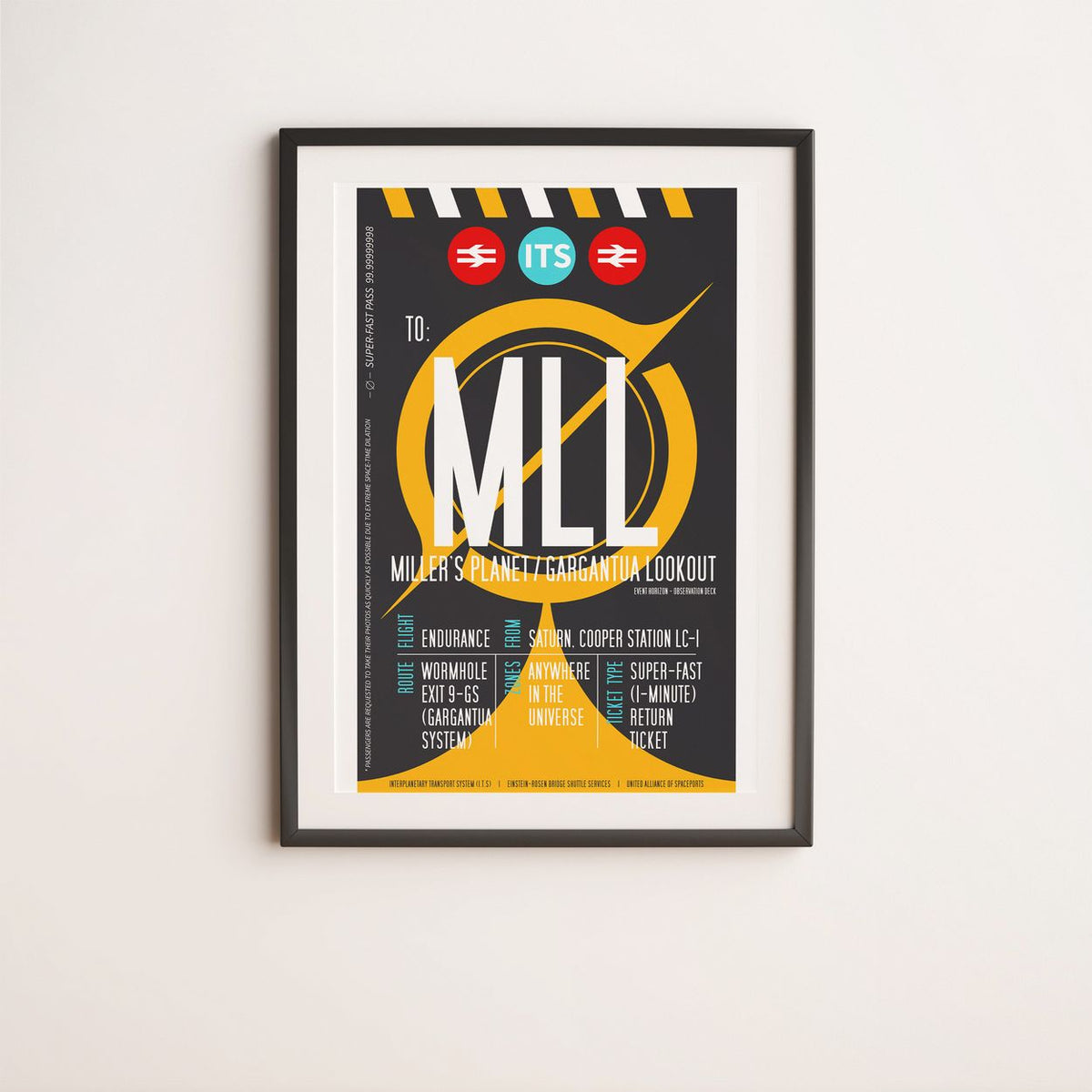Miller's Planet Boarding Pass (Pop) Poster
