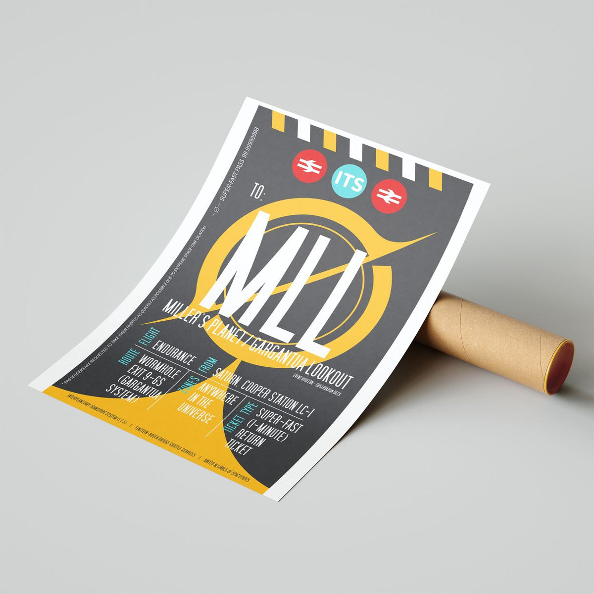 Miller's Planet Boarding Pass (Pop) Poster