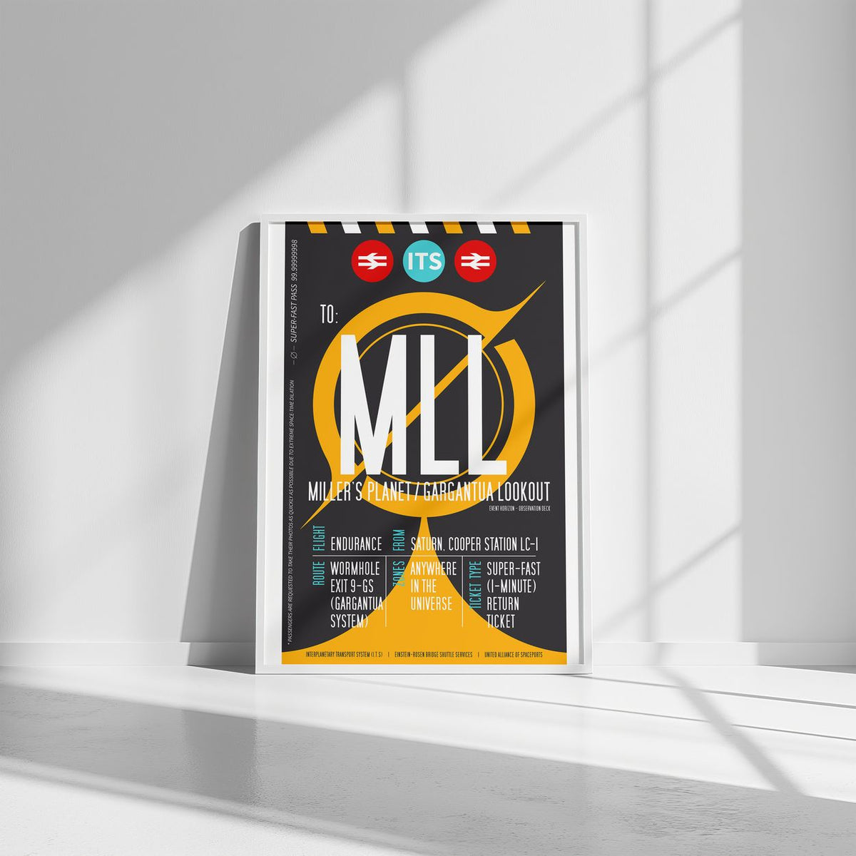 Miller's Planet Boarding Pass (Pop) Poster