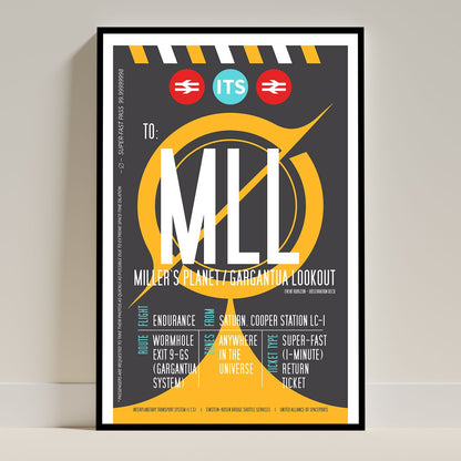Miller's Planet Boarding Pass (Pop) Poster
