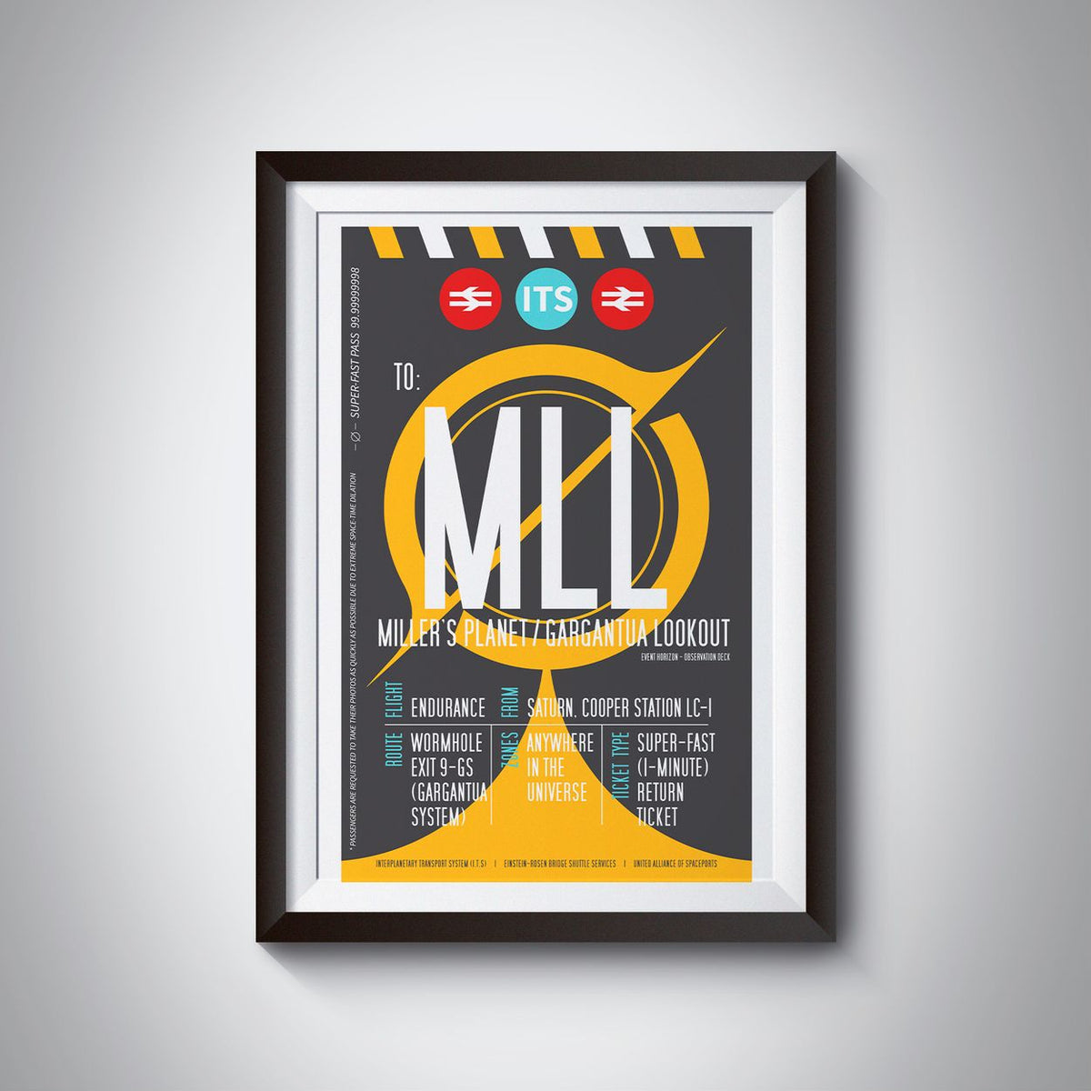 Miller's Planet Boarding Pass (Pop) Poster