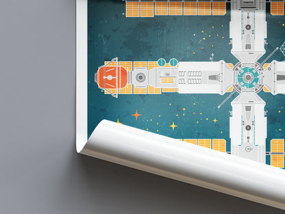 Mir Space Station (Retro) Poster