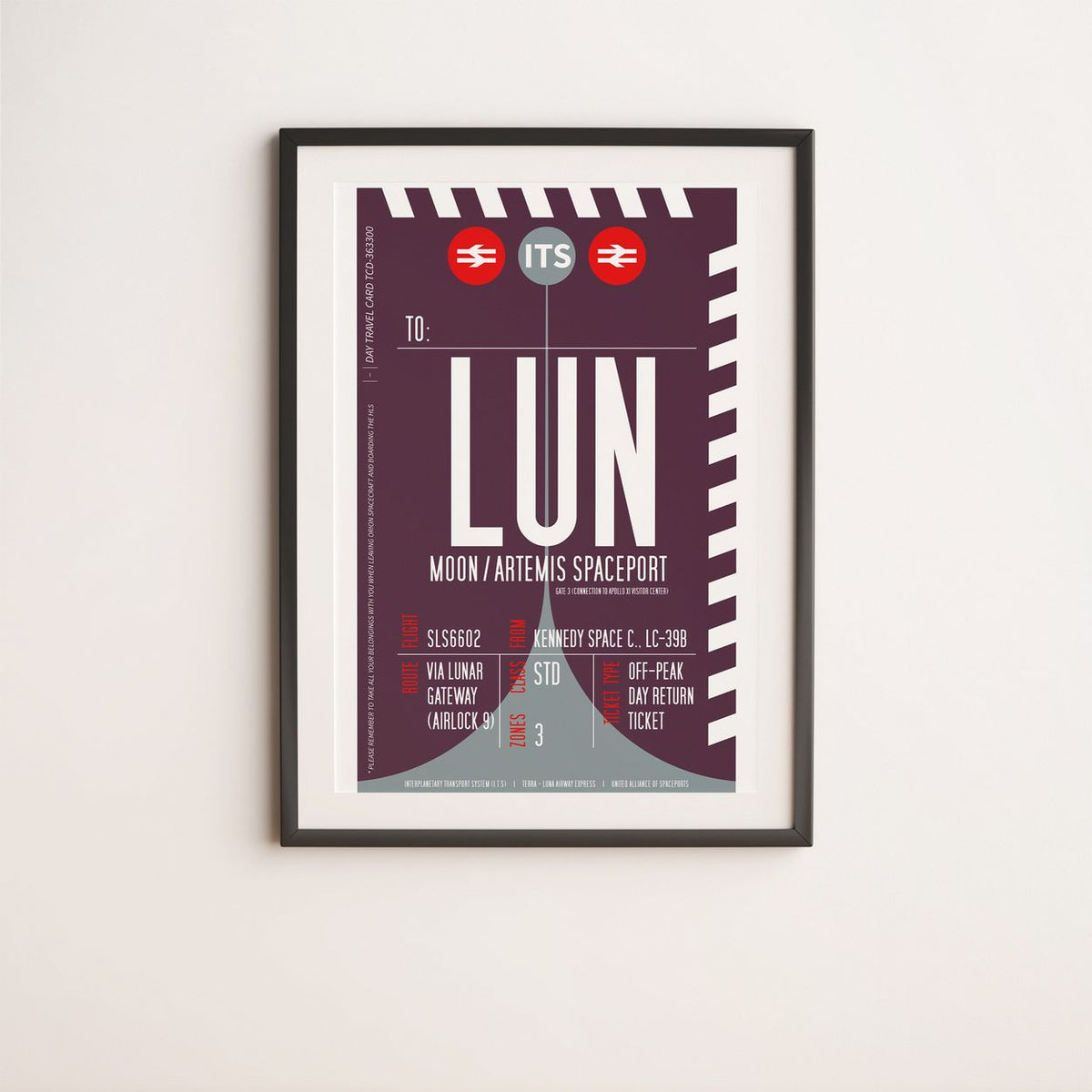 Moon Boarding Pass (Pop) Poster