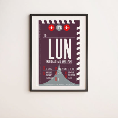 Moon Boarding Pass (Pop) Poster