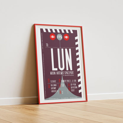 Moon Boarding Pass (Pop) Poster