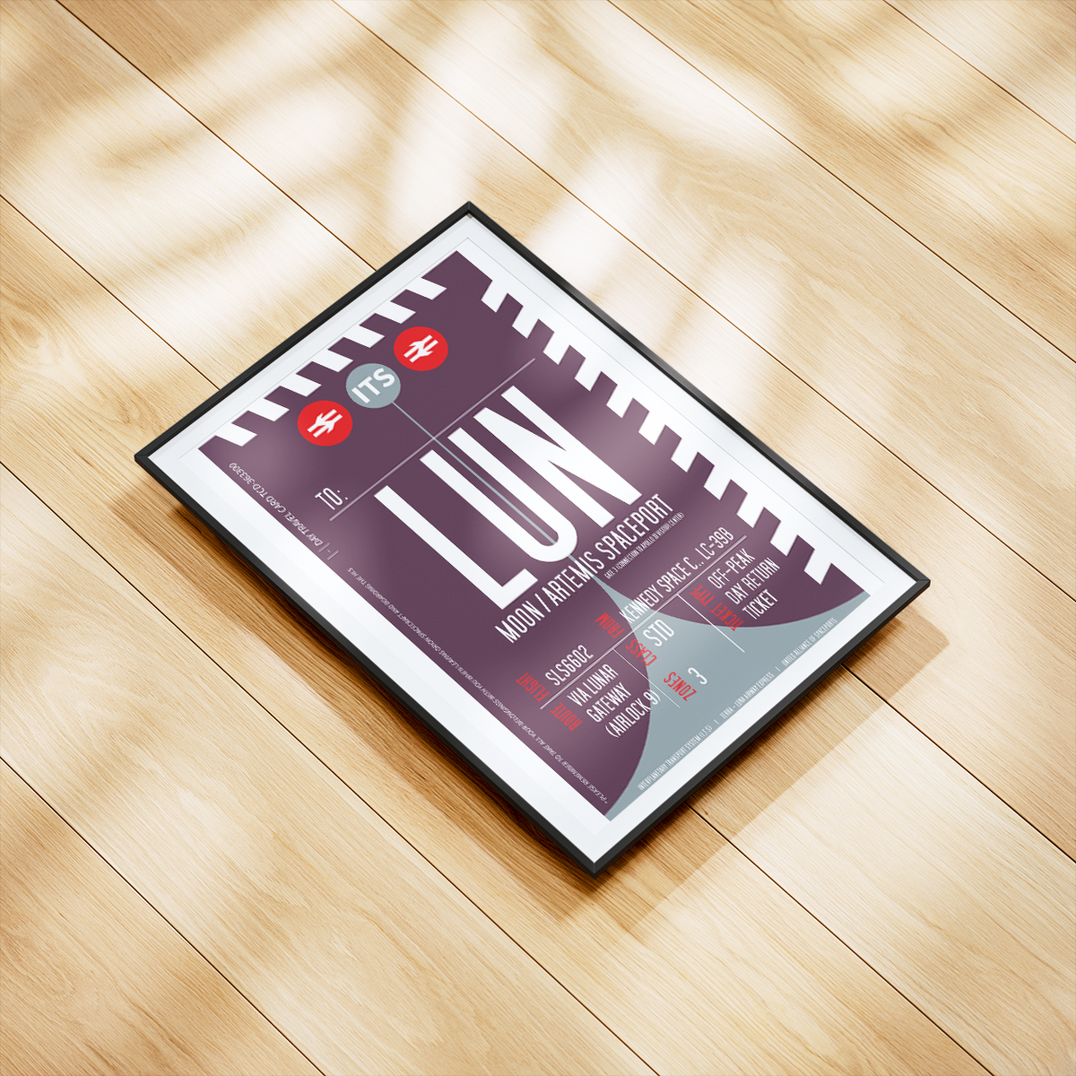 Moon Boarding Pass (Pop) Poster