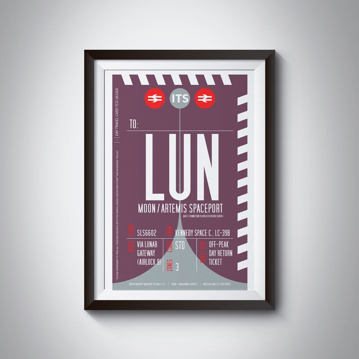 Moon Boarding Pass (Pop) Poster