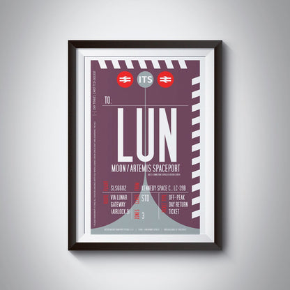 Moon Boarding Pass (Pop) Poster