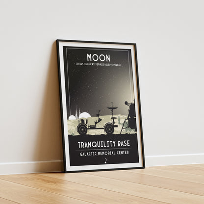 Moon. Tranquility Base (Interstellar Wilderness Reserve Bureau Series) Poster