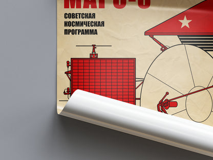 Mars 3. Soviet Space Program (In Russian) (Pop) Poster
