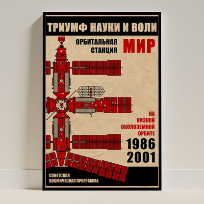 Mir Space Station. In Low Earth Orbit from 1986 to 2001 (In Russian) (Pop) Poster