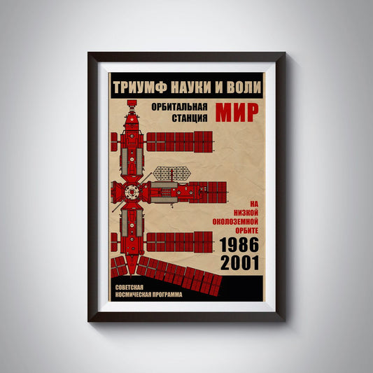 Mir Space Station. In Low Earth Orbit from 1986 to 2001 (In Russian) (Pop) Poster