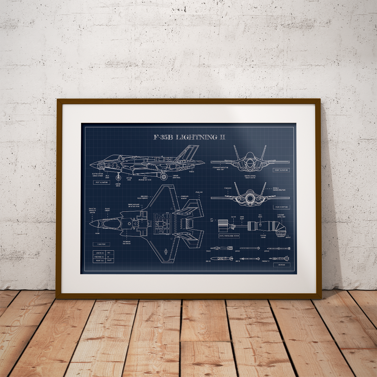 F-22 Raptor Blueprint Poster