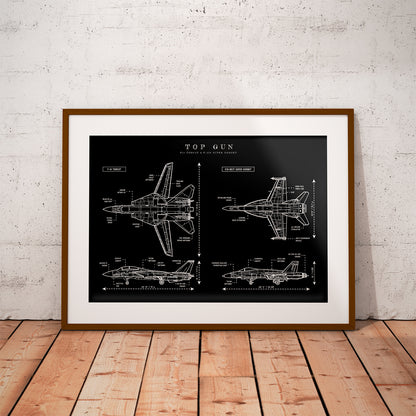 Top Gun Blueprint Poster