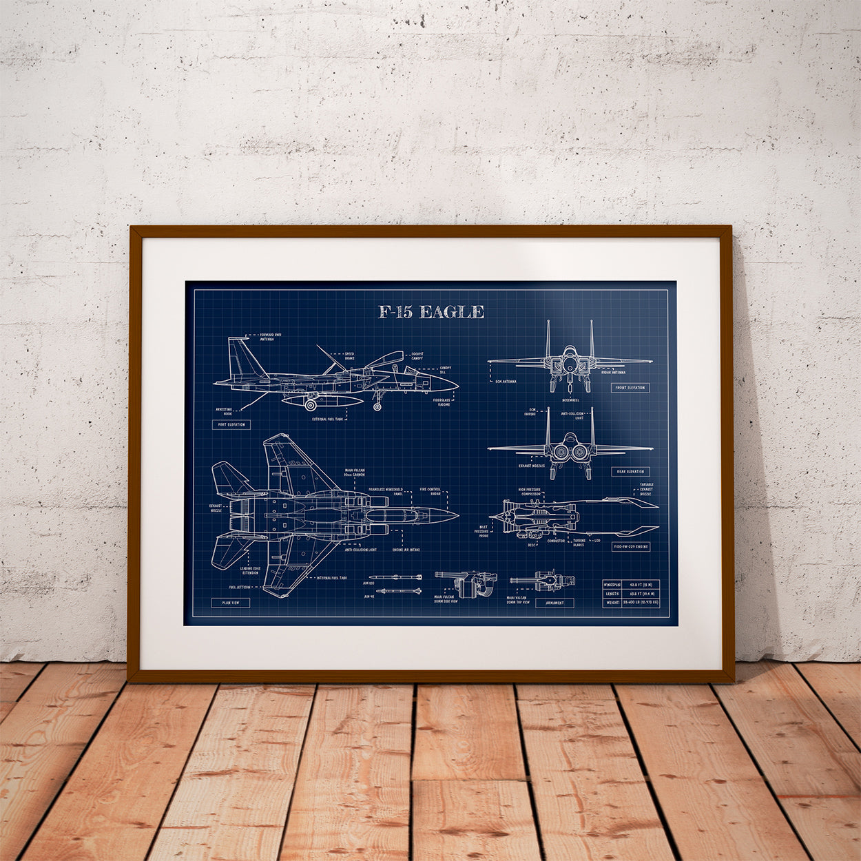 F-15 Blueprint Poster