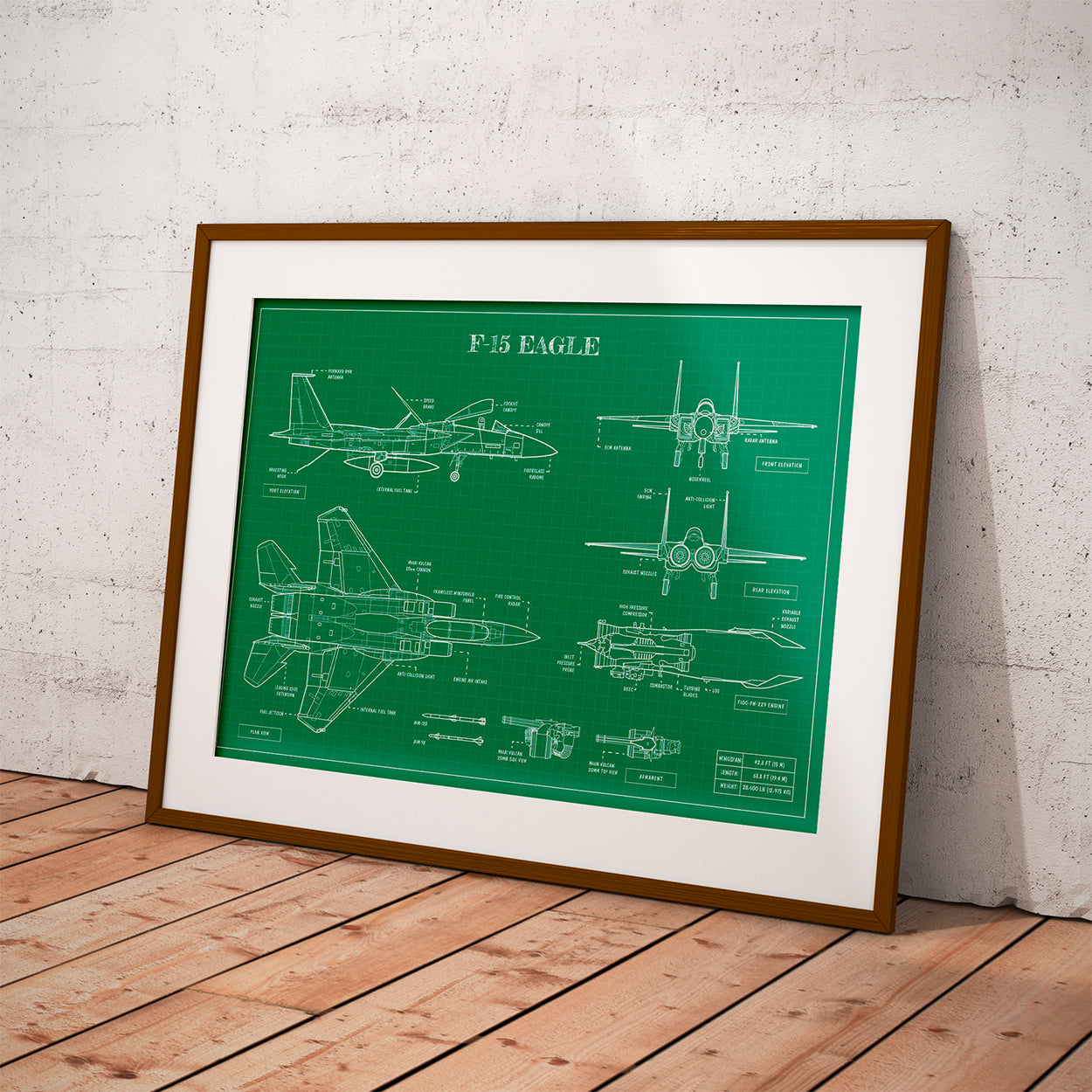 F-15 Blueprint Poster