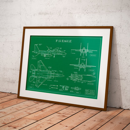 F-15 Blueprint Poster