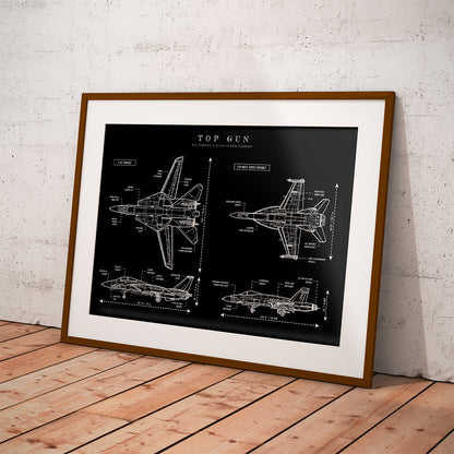 Top Gun Blueprint Poster