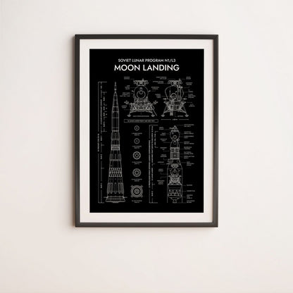 Soviet Lunar Program N1/L3 Vertical Poster