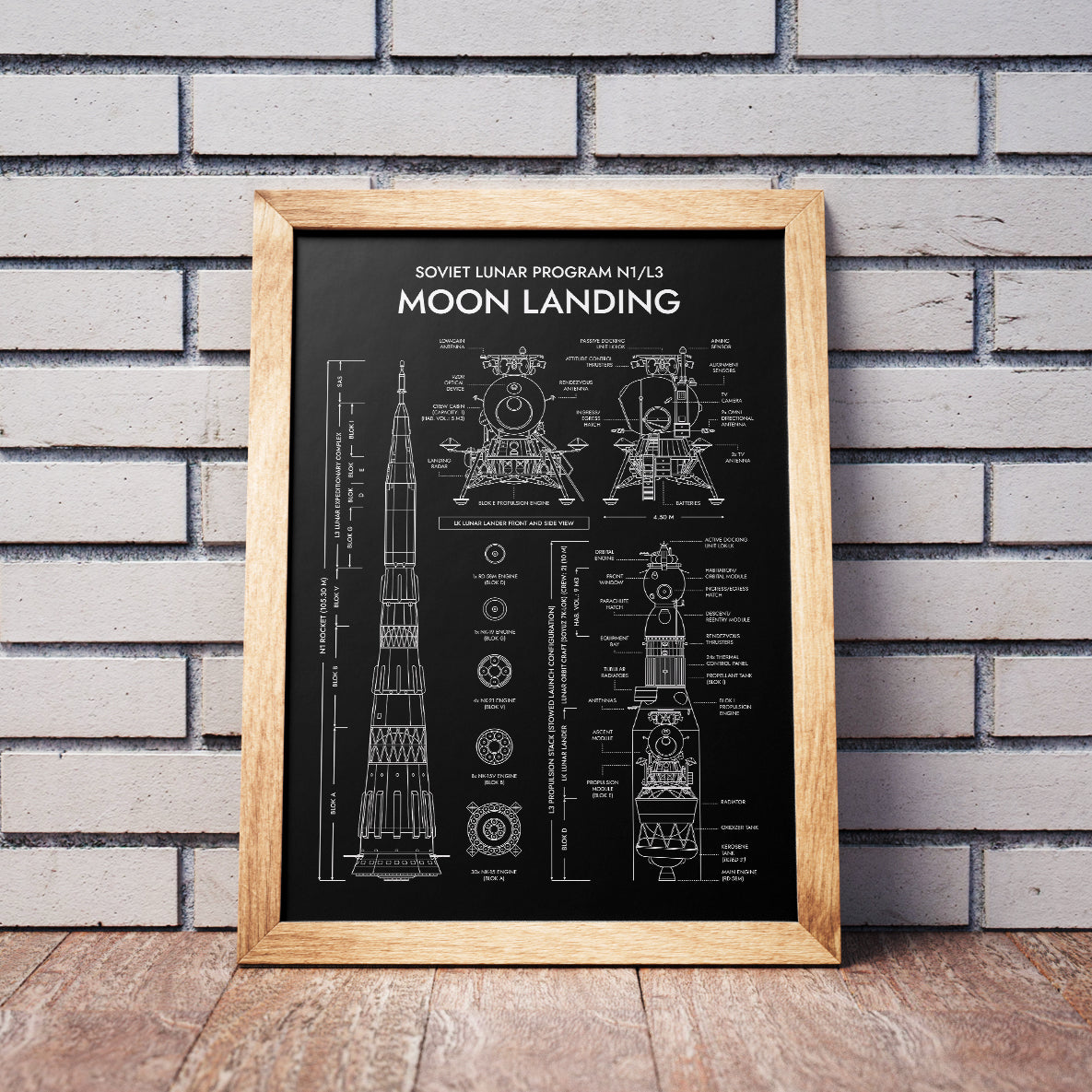 Soviet Lunar Program N1/L3 Vertical Poster