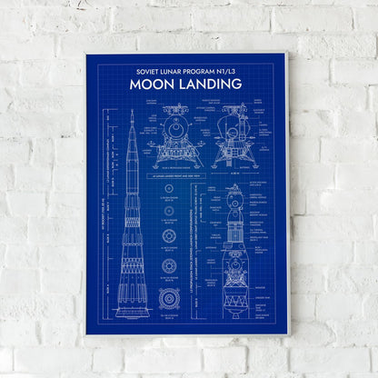 Soviet Lunar Program N1/L3 Vertical Poster