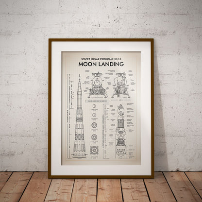 Soviet Lunar Program N1/L3 Vertical Poster