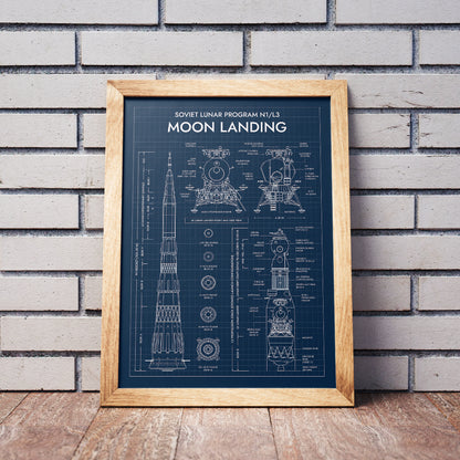 Soviet Lunar Program N1/L3 Vertical Poster