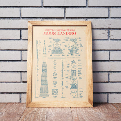 Soviet Lunar Program N1/L3 Vertical Poster