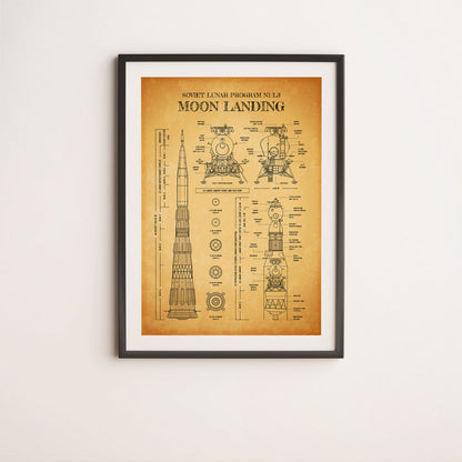 Soviet Lunar Program N1/L3 Vertical Poster