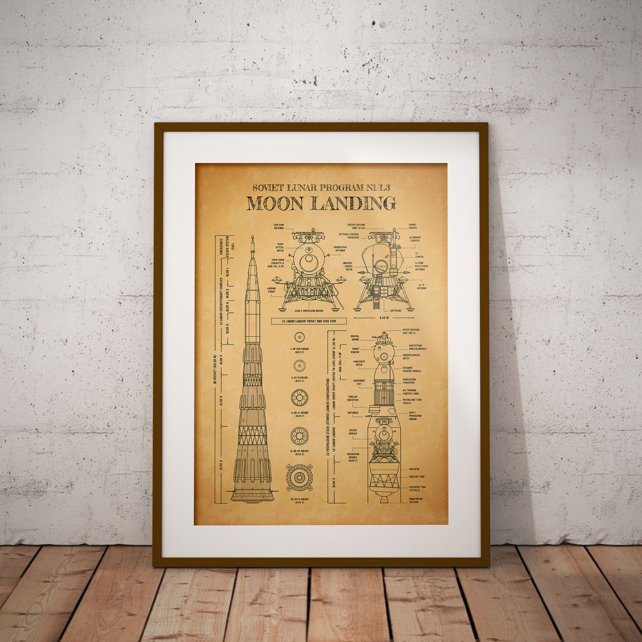 Soviet Lunar Program N1/L3 Vertical Poster