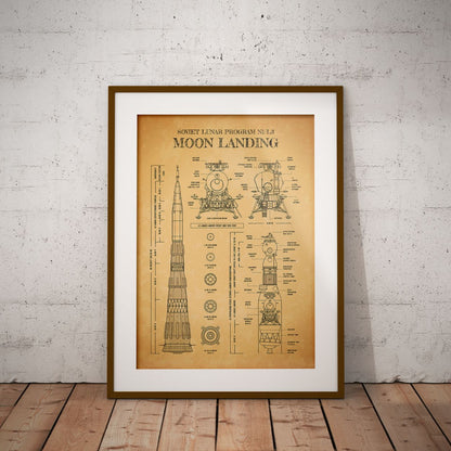 Soviet Lunar Program N1/L3 Vertical Poster