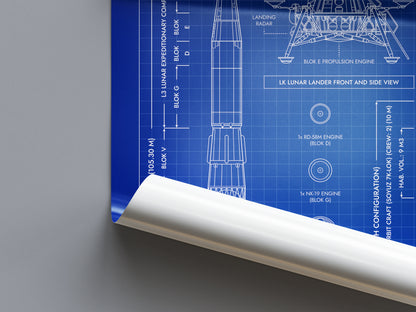 Soviet Lunar Program N1/L3 Vertical Poster
