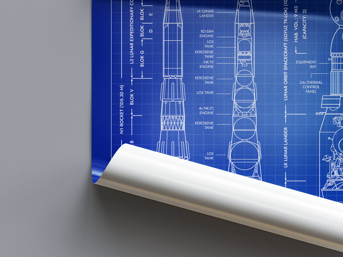 Soviet Lunar Program N1/L3 Poster