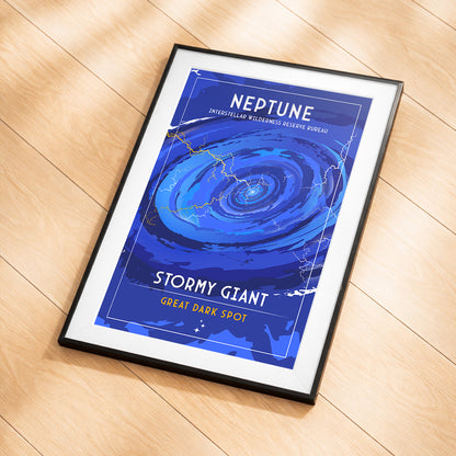 Neptune. Stormy Giant (Interstellar Wilderness Reserve Bureau Series) Poster