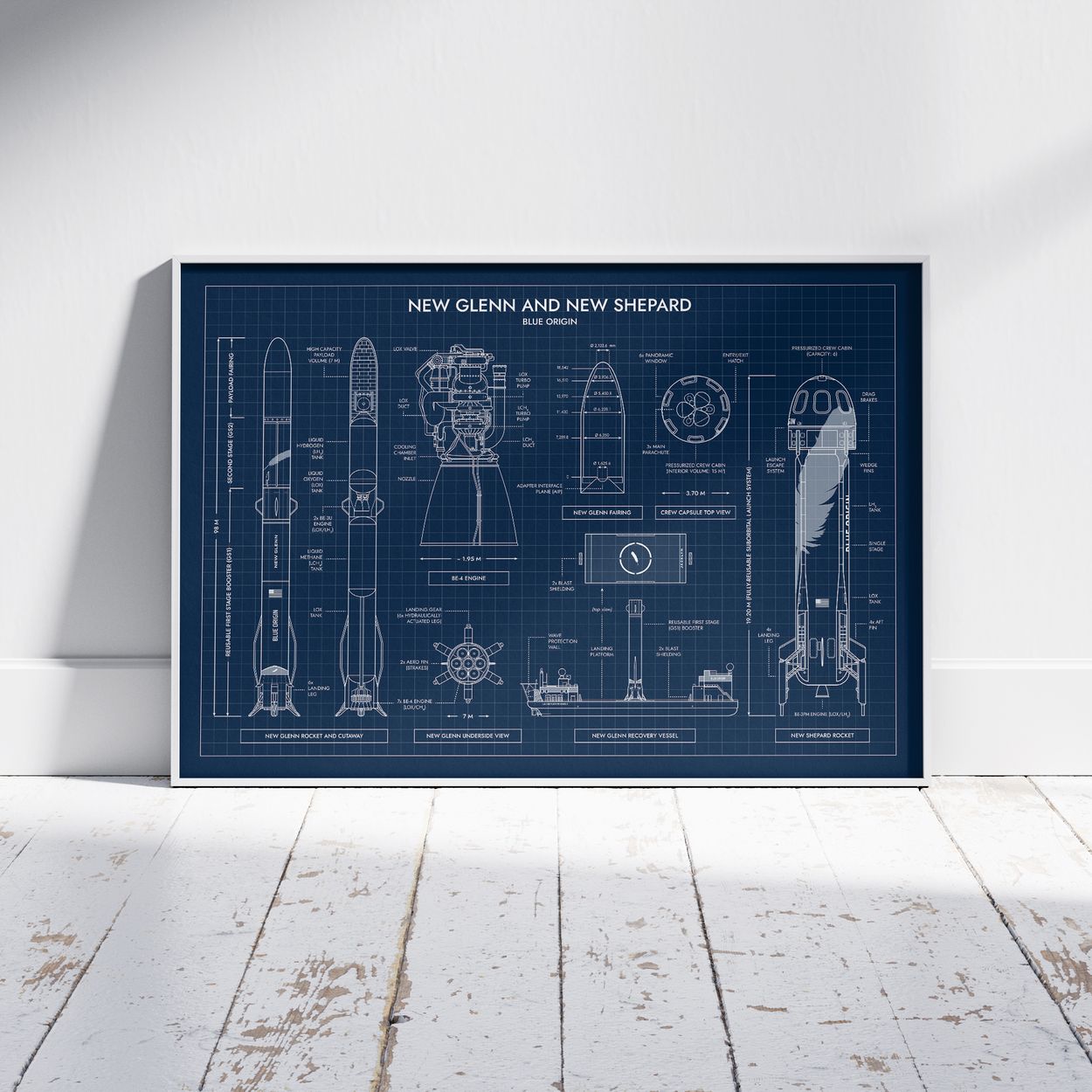 Blue Origin: New Glenn and New Shepard Poster