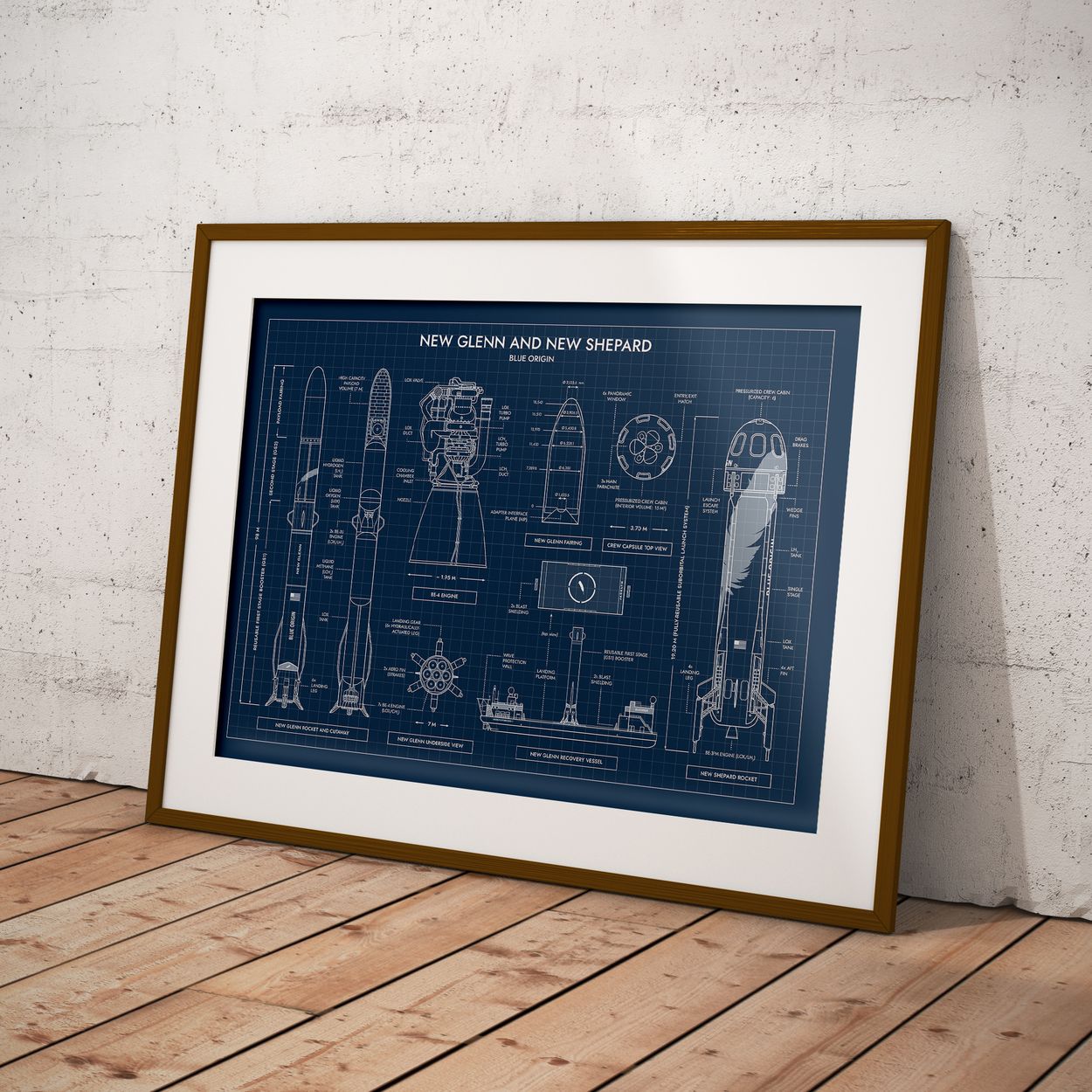 Blue Origin: New Glenn and New Shepard Poster