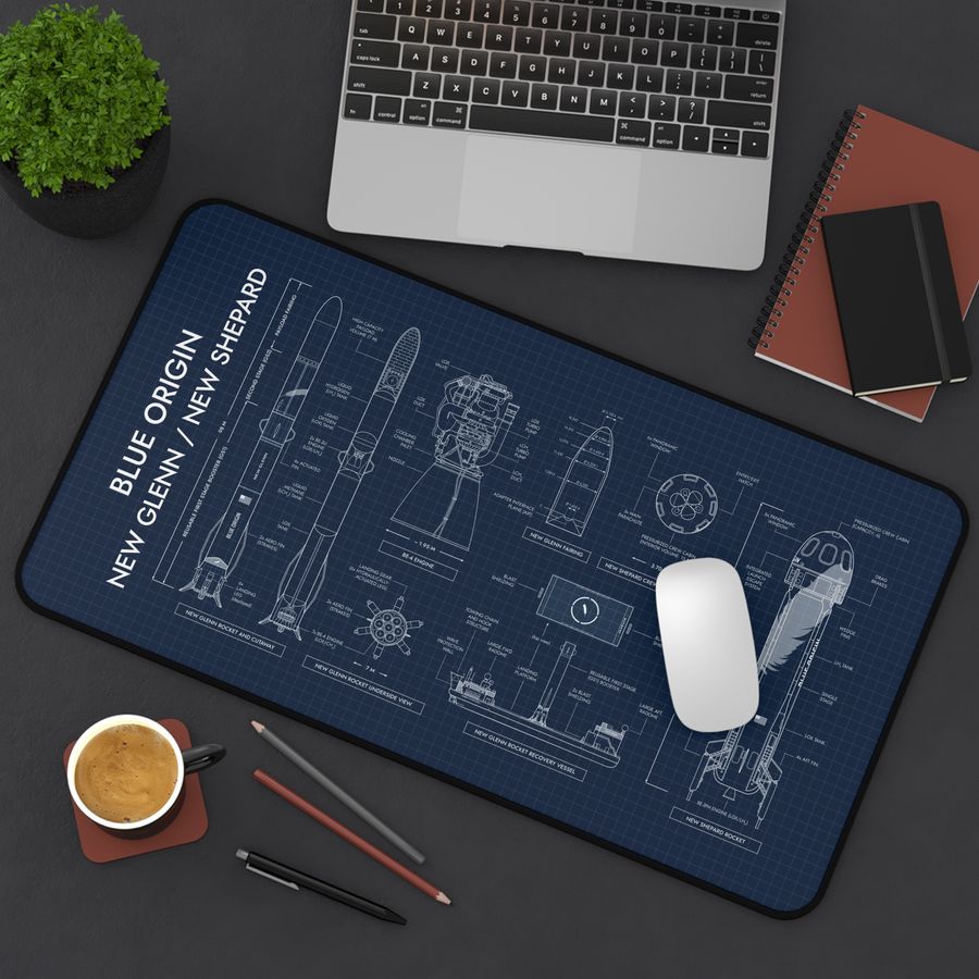 Blue Origin: New Glenn and New Shepard Desk Mat
