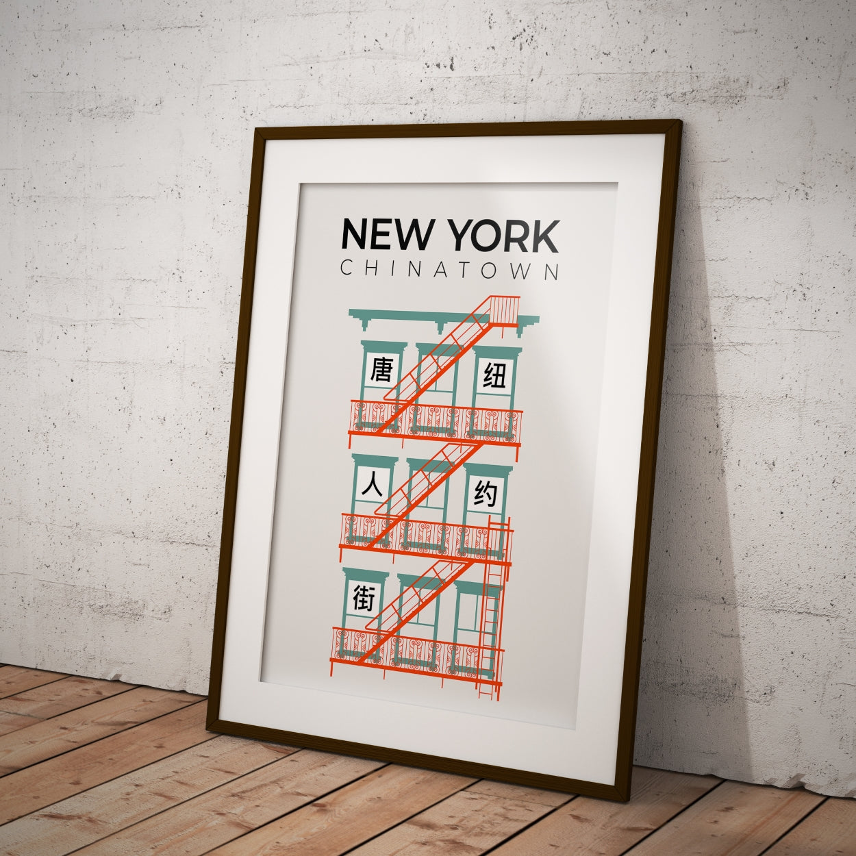 New York Chinatown Fire Escape Poster