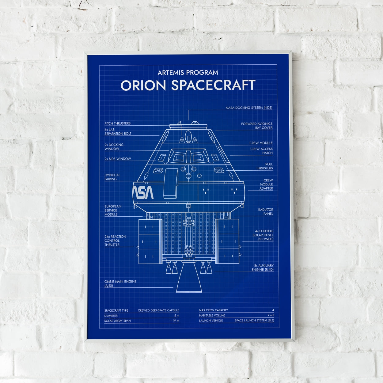 Orion Spacecraft. Artemis Program Poster