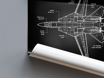 Top Gun Blueprint Poster