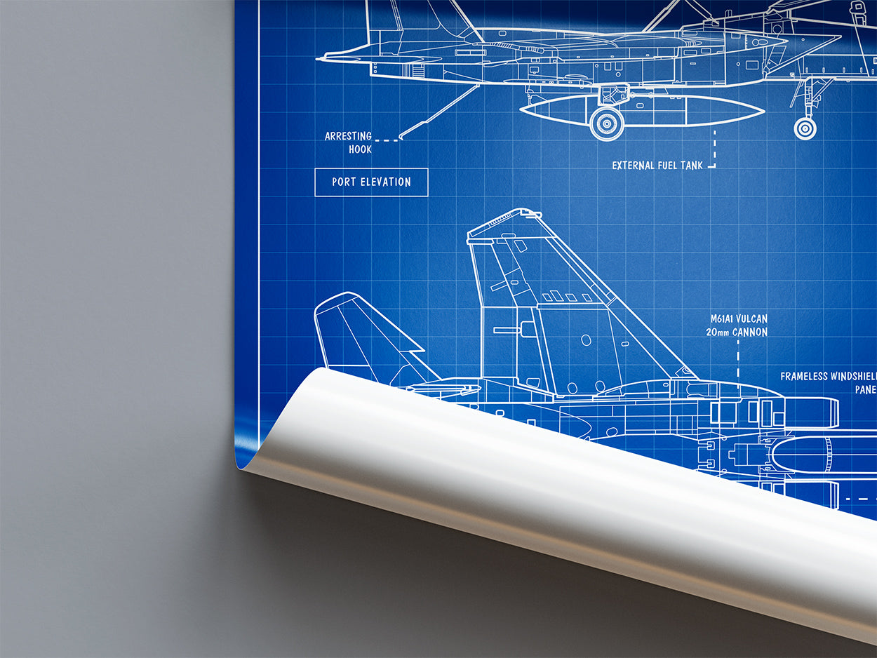 F-15 Blueprint Poster