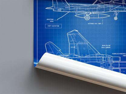 F-15 Blueprint Poster