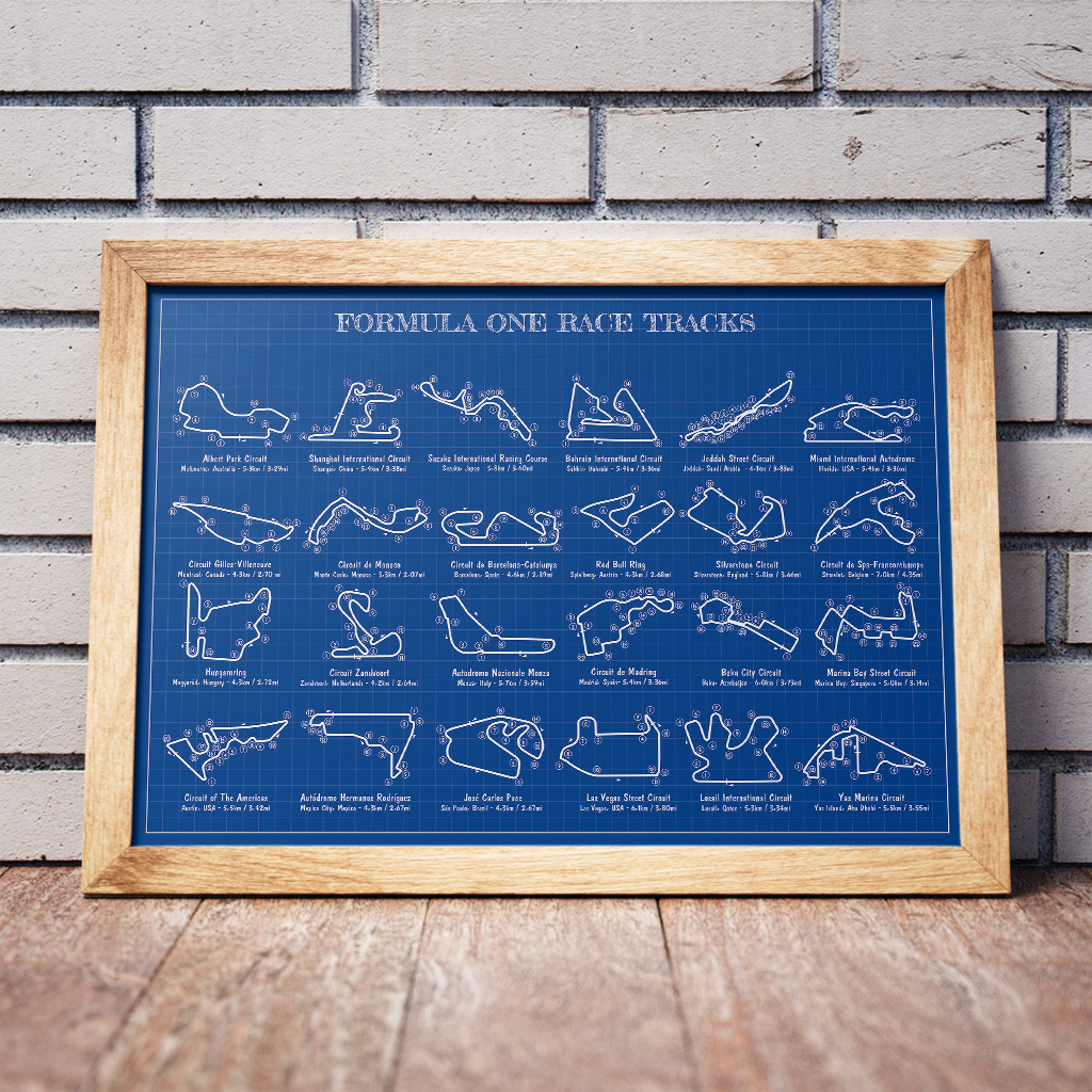 F1 Race Tracks Poster