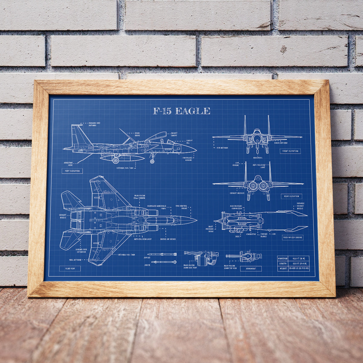 F-15 Blueprint Poster