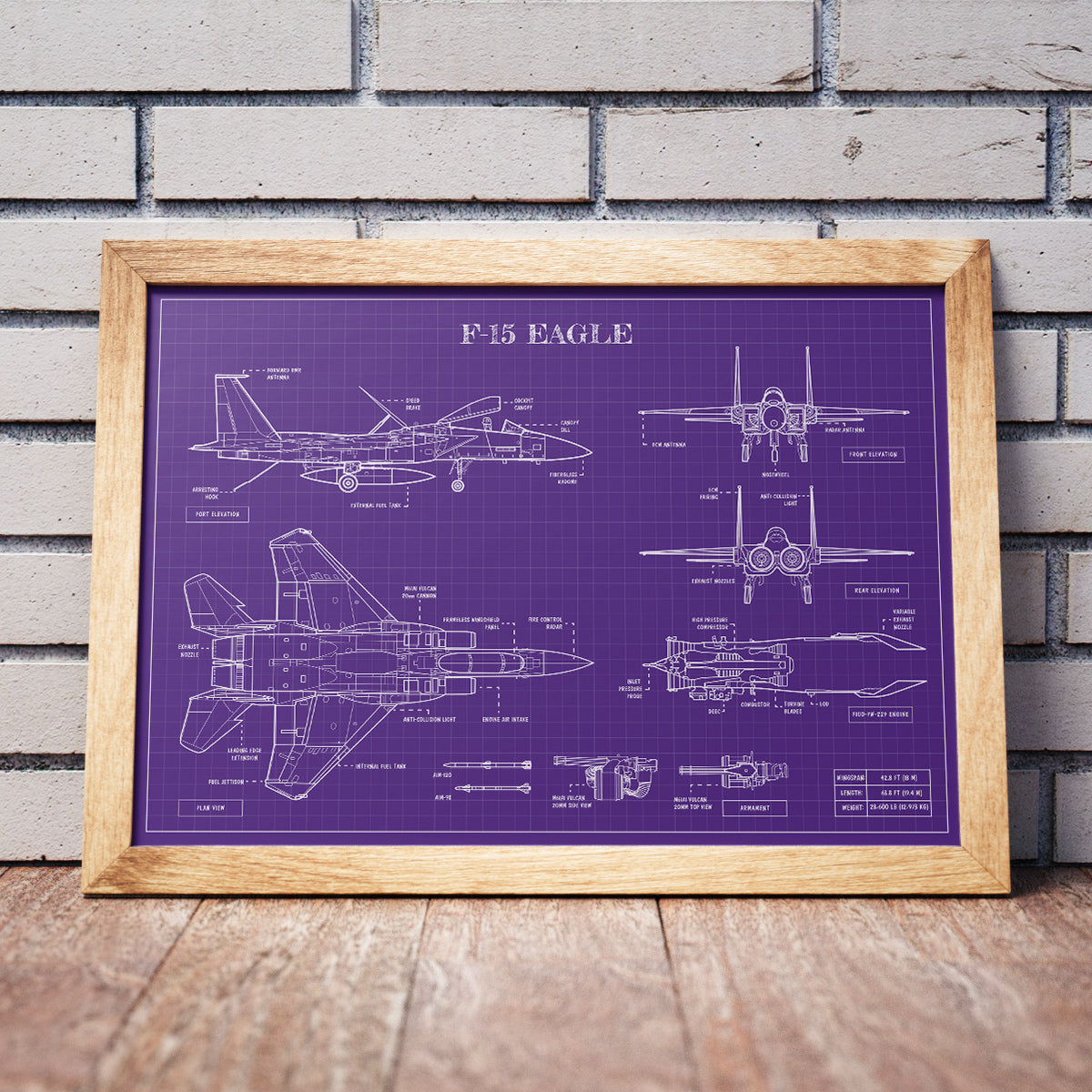 F-15 Blueprint Poster